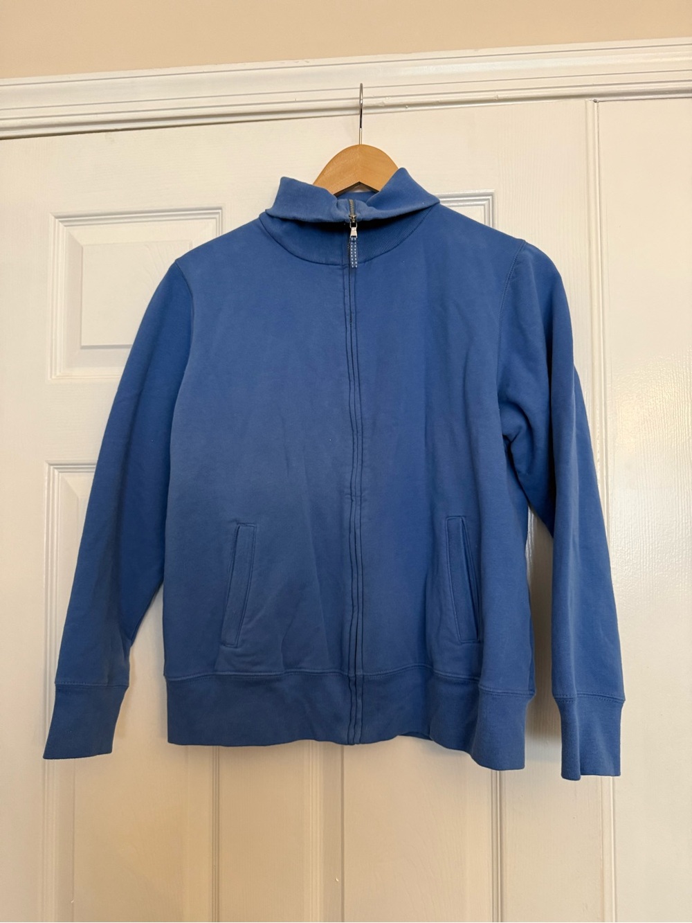 Lands' End Navy Mock-Neck Full-Zip Jacket